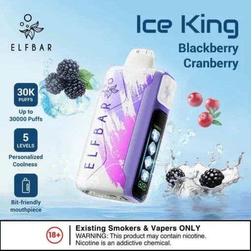Elf Bar Ice King – Blackberry Cranberry – 30K 30000 Puffs - Buy Authentic Vape in Jaipur - Vape Shop Jaipur