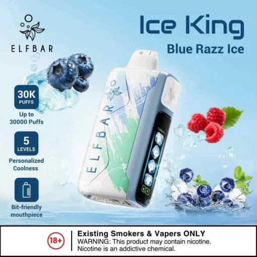 Elf Bar Ice King – Blue Razz Ice – 30K 30000 Puffs - Buy Authentic Vape in Jaipur - Vape Shop Jaipur