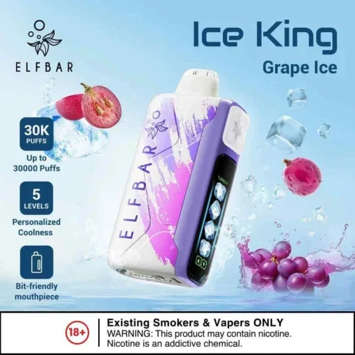 Elf Bar Ice King – Grape Ice – 30K 30000 Puffs - Buy Authentic Vape in Jaipur - Vape Shop Jaipur