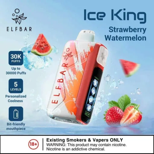 Elf Bar Ice King – Strawberry Watermelon – 30K 30000 Puffs - Buy Authentic Vape in Jaipur - Vape Shop Jaipur