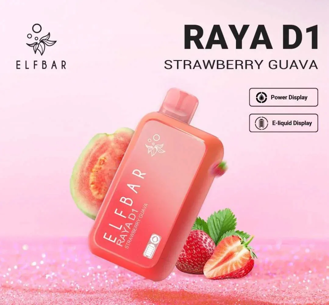 Elf Bar Raya D1 – Strawberry Guava - Buy Authentic Vape in Jaipur - Vape Shop Jaipur
