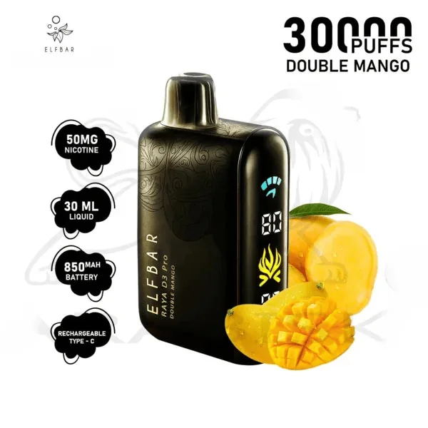 Elf Bar Raya D3 Pro -30k Double Mango 30000 Puffs - Buy Authentic Vape in Jaipur - Vape Shop Jaipur