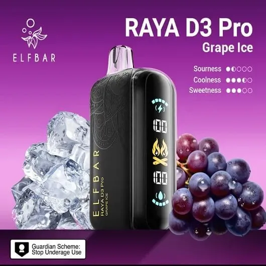 Elf Bar Raya D3 Pro -30k Grape Ice 30000 Puffs - Buy Authentic Vape in Jaipur - Vape Shop Jaipur
