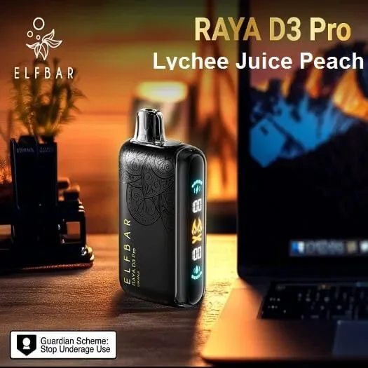 Elf Bar Raya D3 Pro 30K – Lychee Juicy Peach 30000 Puffs - Buy Authentic Vape in Jaipur - Vape Shop Jaipur