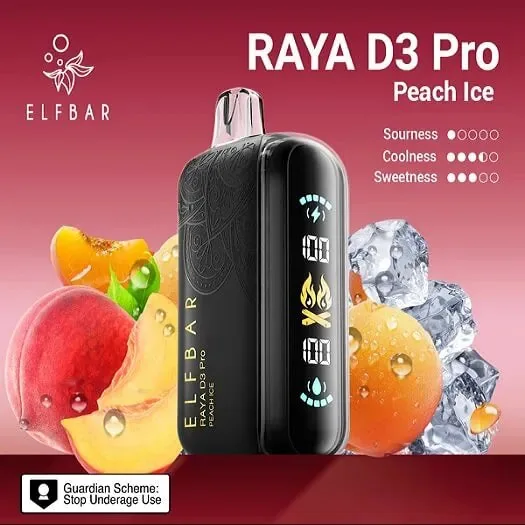Elf Bar Raya D3 Pro -30k Peach Ice 30000 Puffs - Buy Authentic Vape in Jaipur - Vape Shop Jaipur